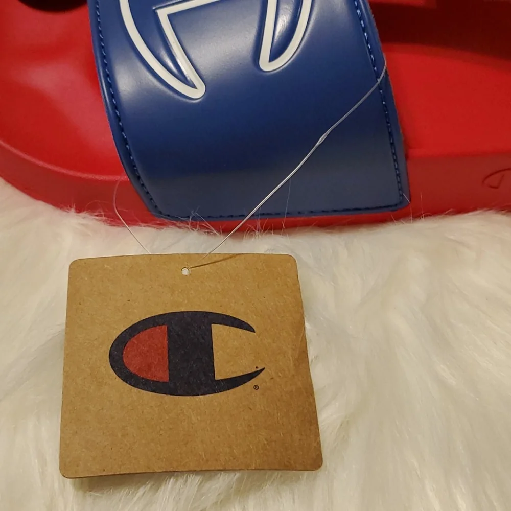 Champion IPO Royal Red Slides Flip Flops Sandals